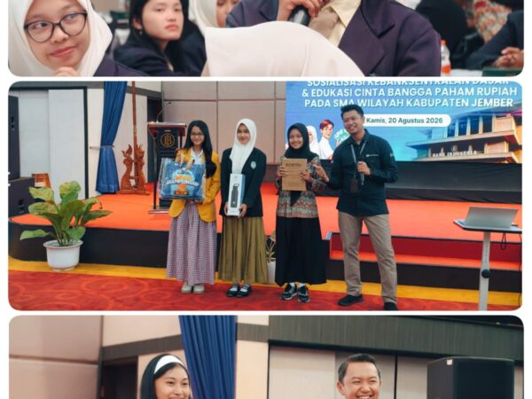 Tiga Bintang SMAN 2 Tanggul Warnai Edukasi Kebanksentralan Dasar dan Kebijakan Sistem Pembayaran Bank Indonesia di BI Jember